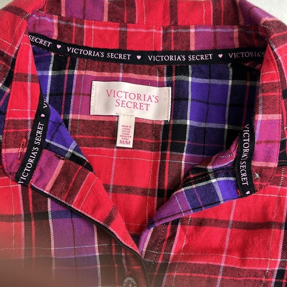 Victoria’s Secret Women’s Size Medium 2 Button Down Sleep Shirt Bundle Cotton - Picture 1 of 13